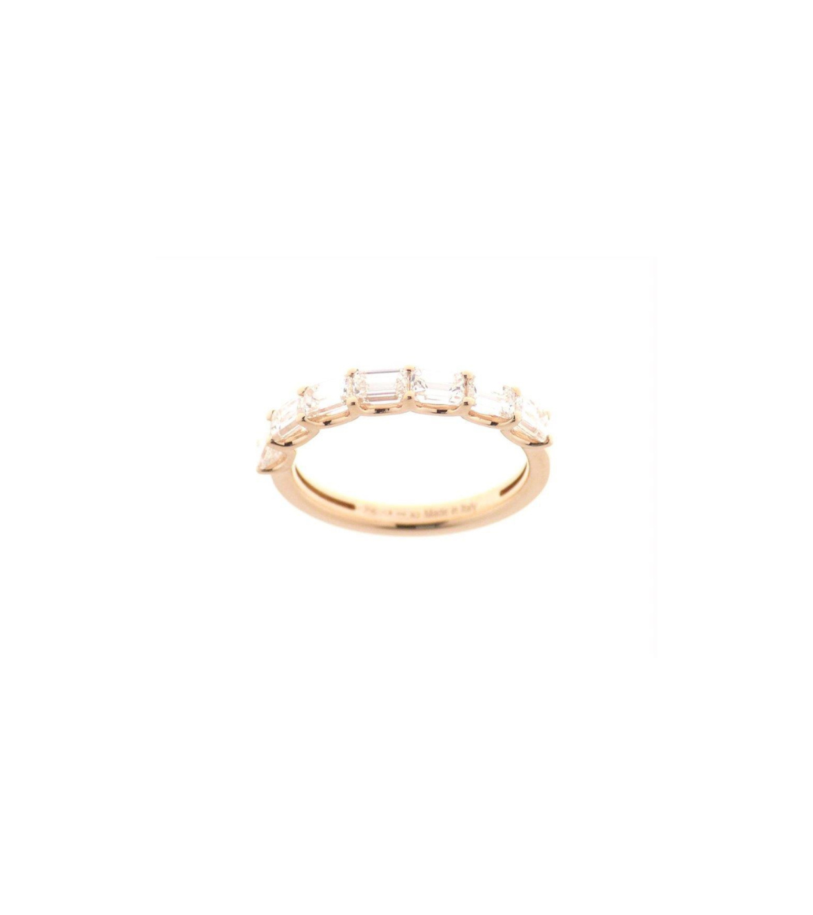 Emerald Cut Diamond Pink Gold Ring by Mentis Collection