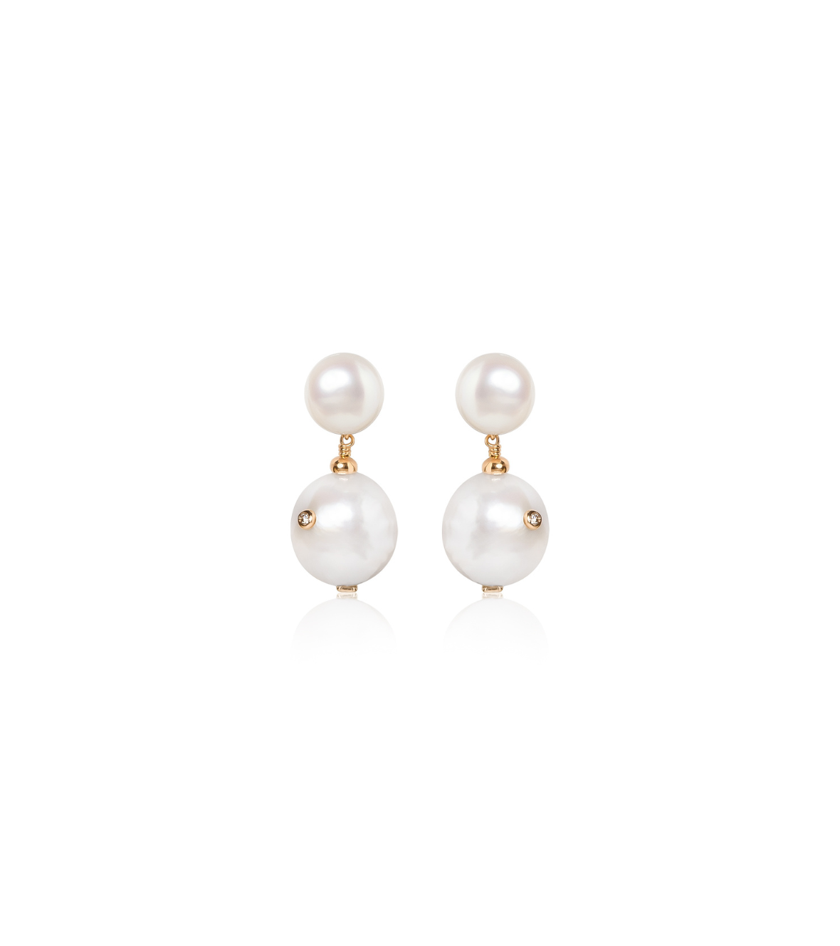 Earrings with Baroque Pearls and Brown Diamonds Mentis Collection