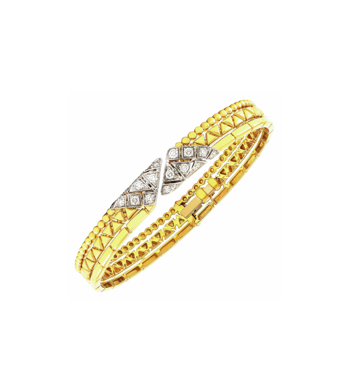 Yellow Gold 18K Bracelet with White Brilliant Diamonds