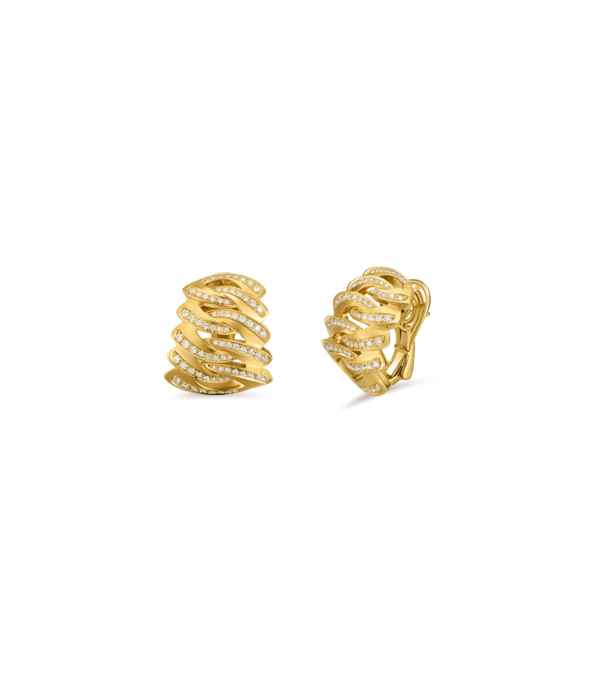 Yellow gold earrings 18 carats with brilliant diamonds by Mentis collection