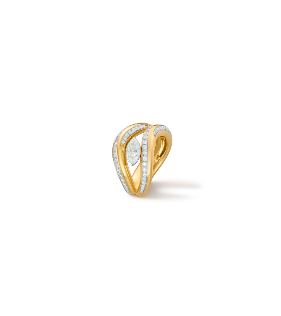 Yellow gold 18 carats ring with brilliant diamonds by Mentis collection