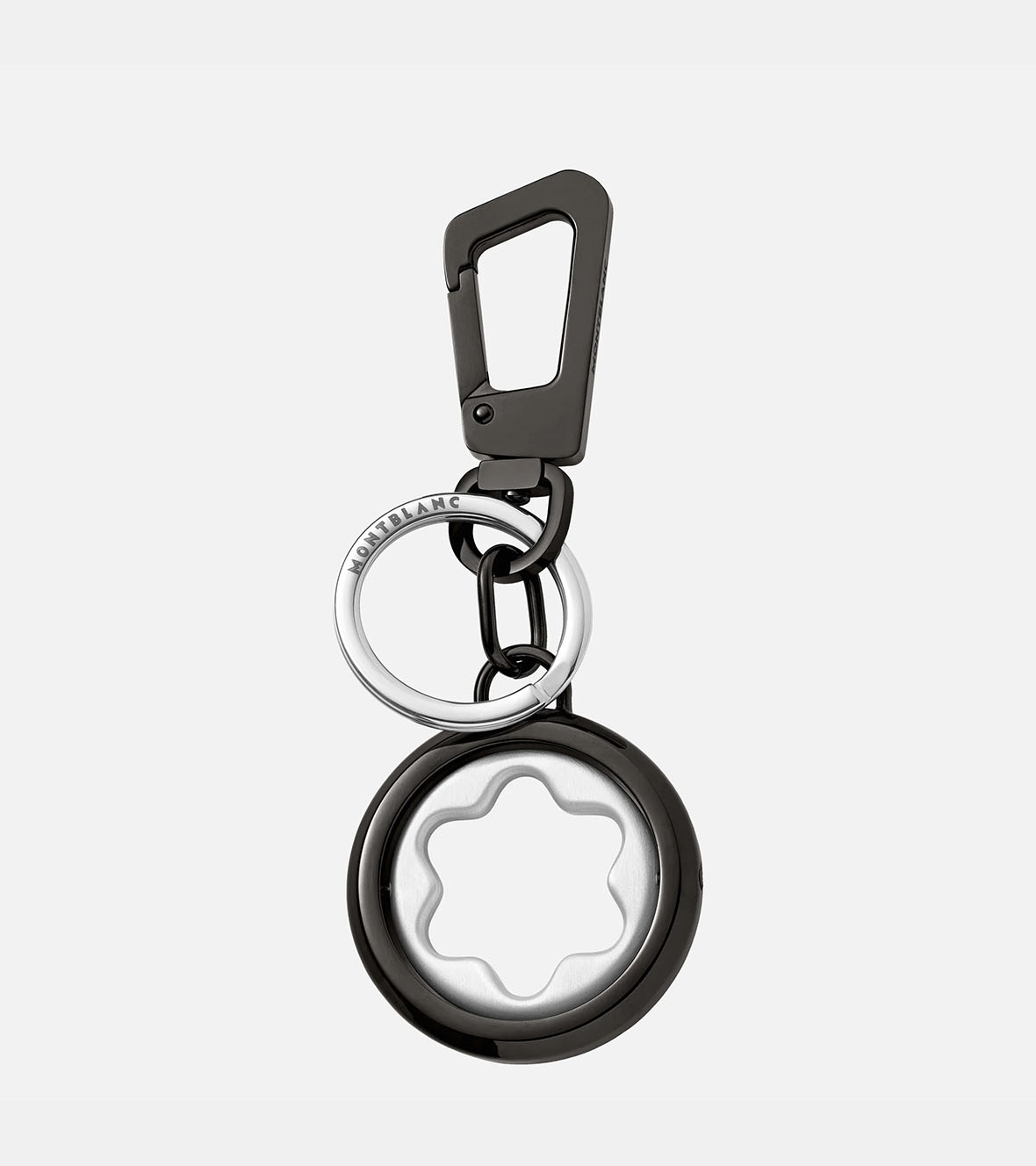 Montblanc Sartorial Diamond Shaped Key ring, Brass, Leather, Black