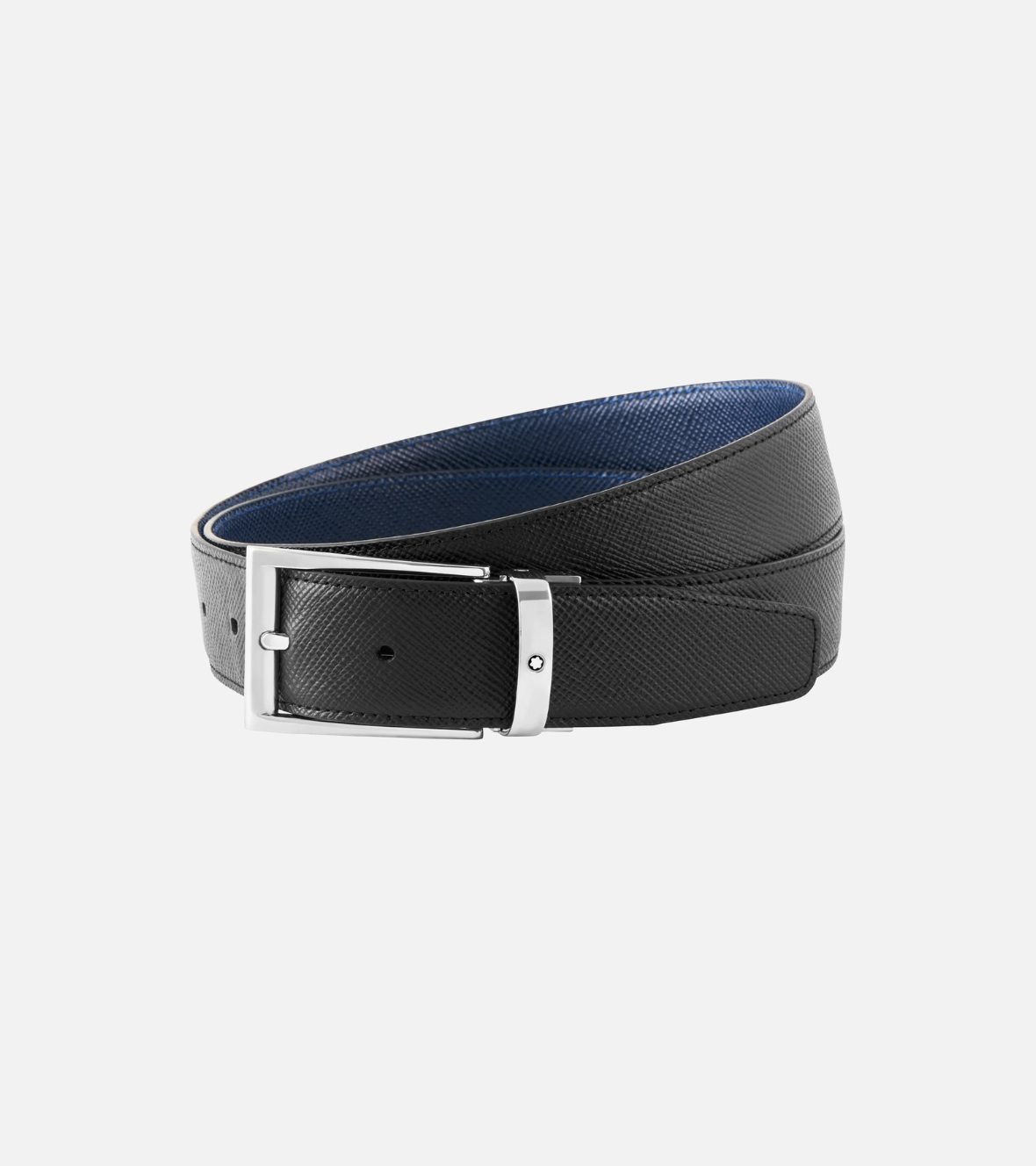 Black/Blue 35 mm Reversible Leather Belt