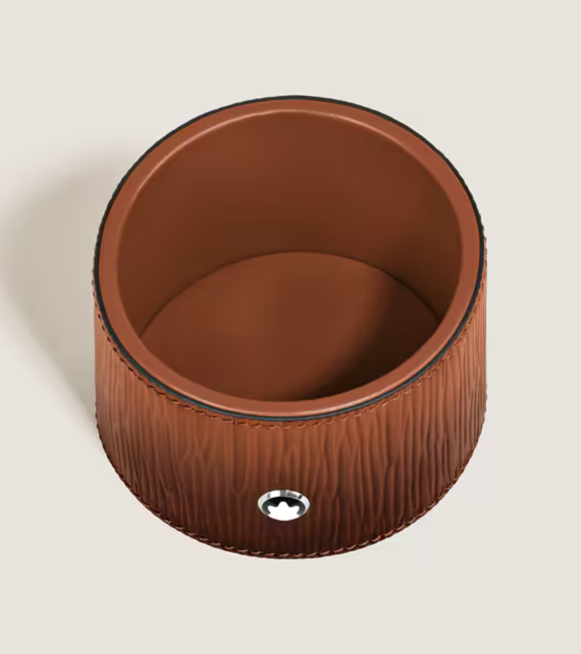Medium Round Desk Tray in Corteccia Sfumato Leather
