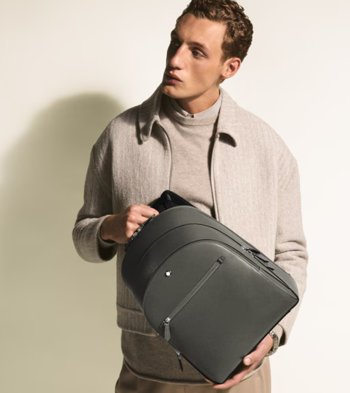 Medium Backpack with 3 Compartments in Sartorial Leather
