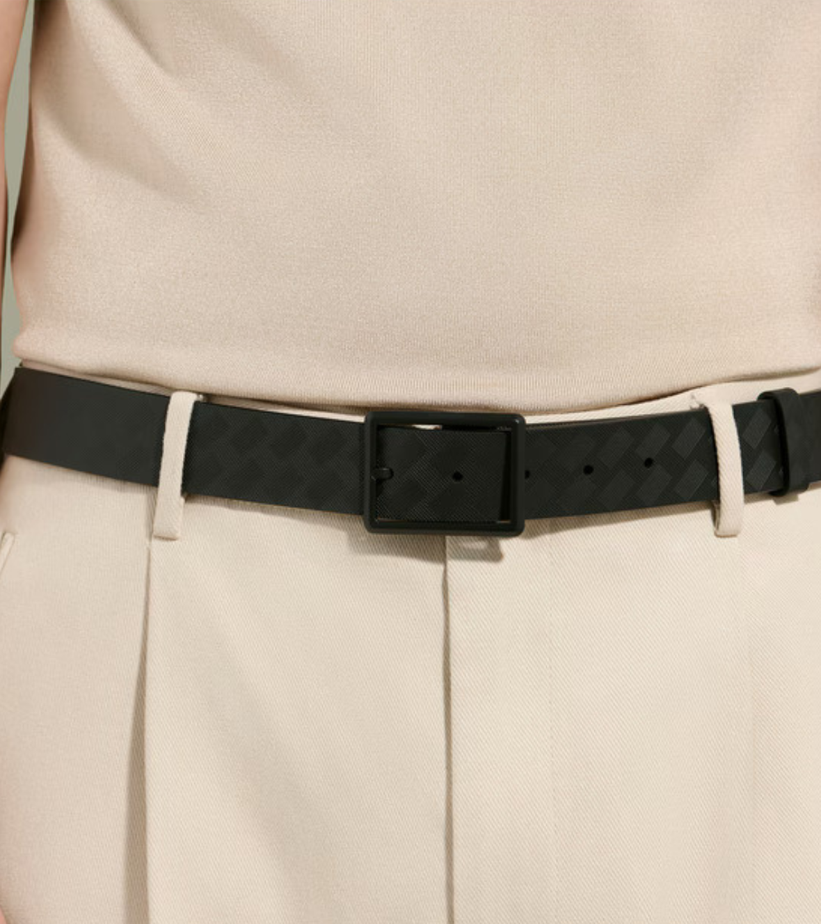 35 mm Reversible Belt in Extreme Leather with Rectangular Buckle