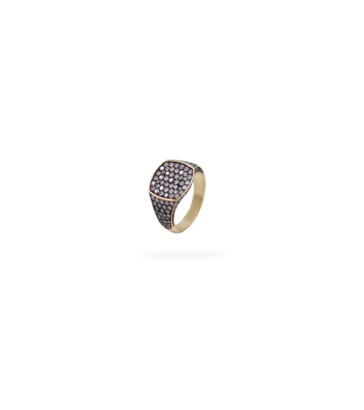 Chevalier Yellow Gold Ring with Diamonds