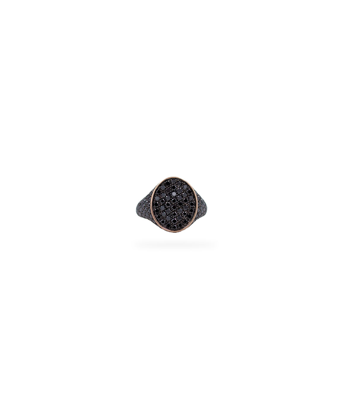 Chevalier Ring with Black Diamonds