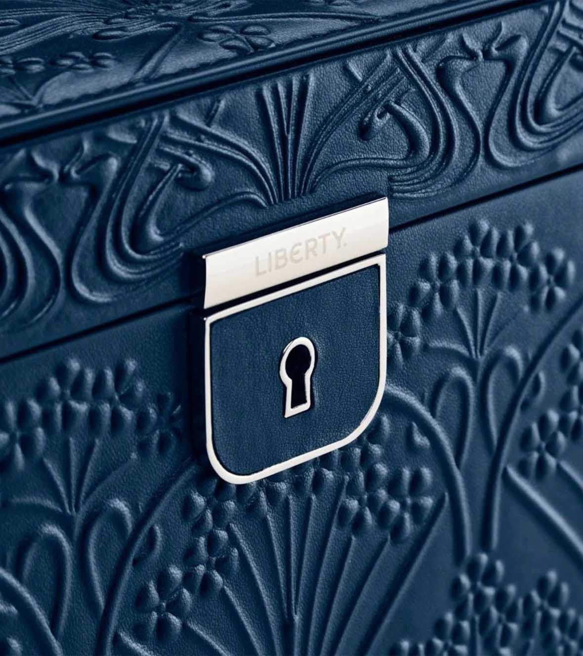 WOLF X LIBERTY All Over Ianthe Large Jewellery Box - Navy