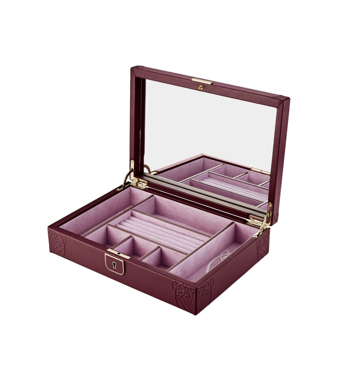 WOLF X LIBERTY Ianthe Medium Jewellery Box - Burgundy