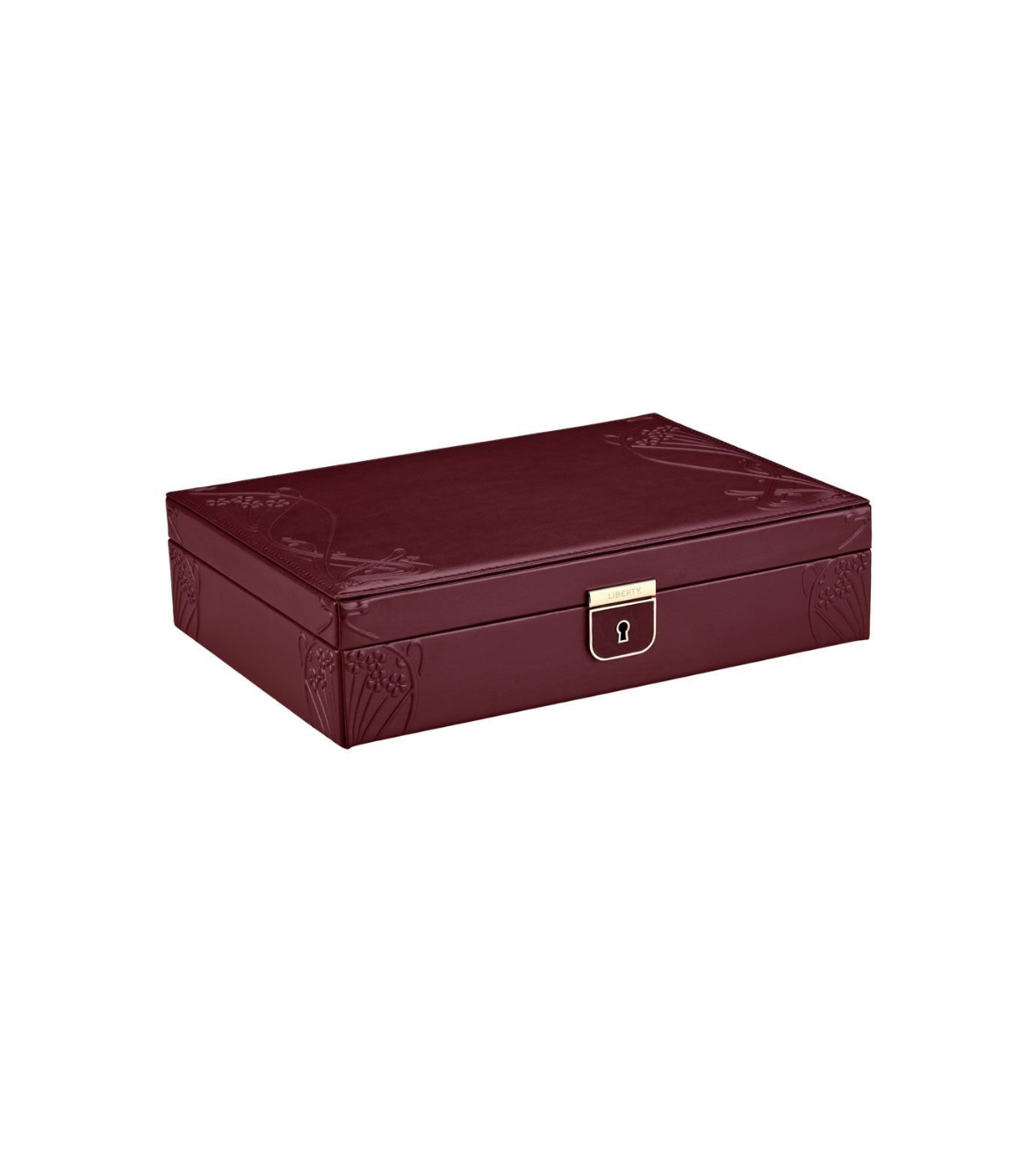 WOLF X LIBERTY Ianthe Medium Jewellery Box - Burgundy