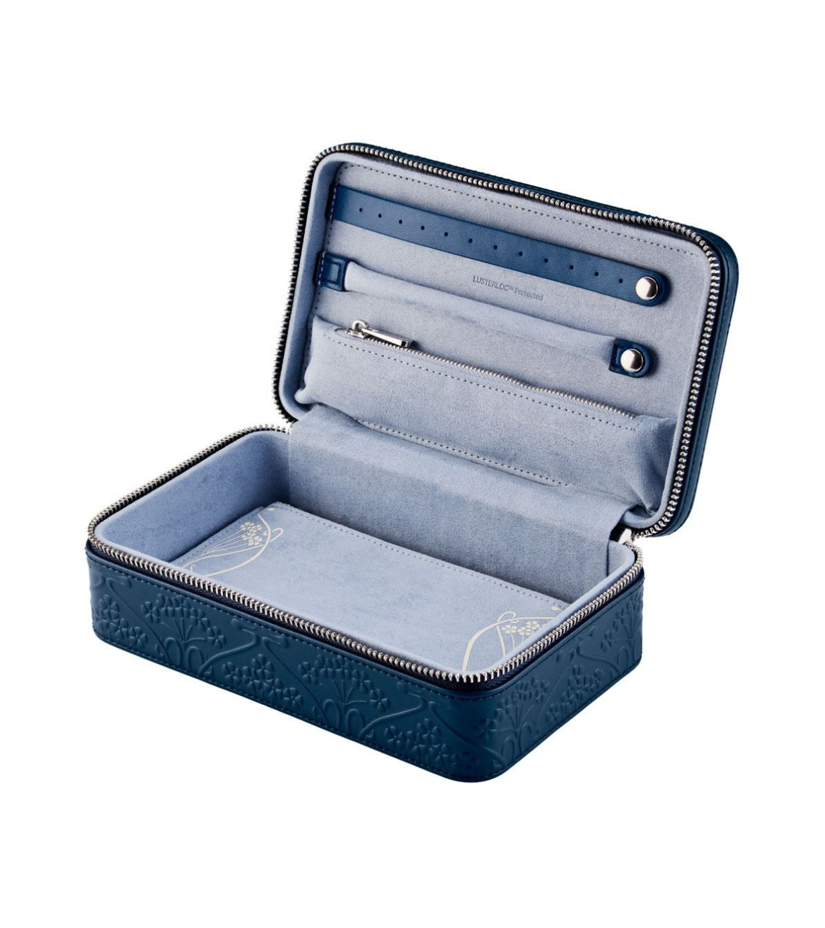 WOLF X LIBERTY All Over Ianthe Medium Jewellery Zip Case - Navy