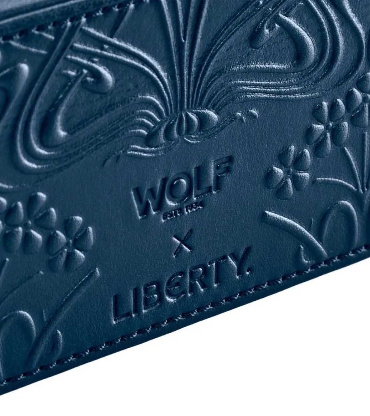WOLF X LIBERTY All Over Ianthe Medium Jewellery Zip Case - Navy