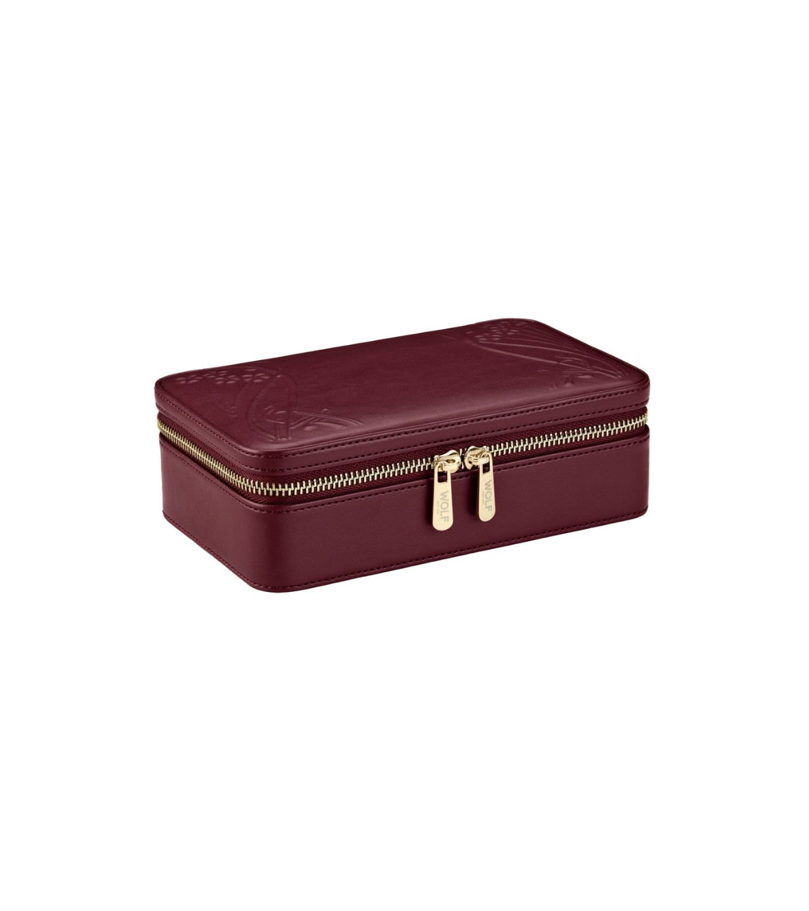 WOLF X LIBERTY Lanthe Medium Jewellery Zip Case - Burgundy