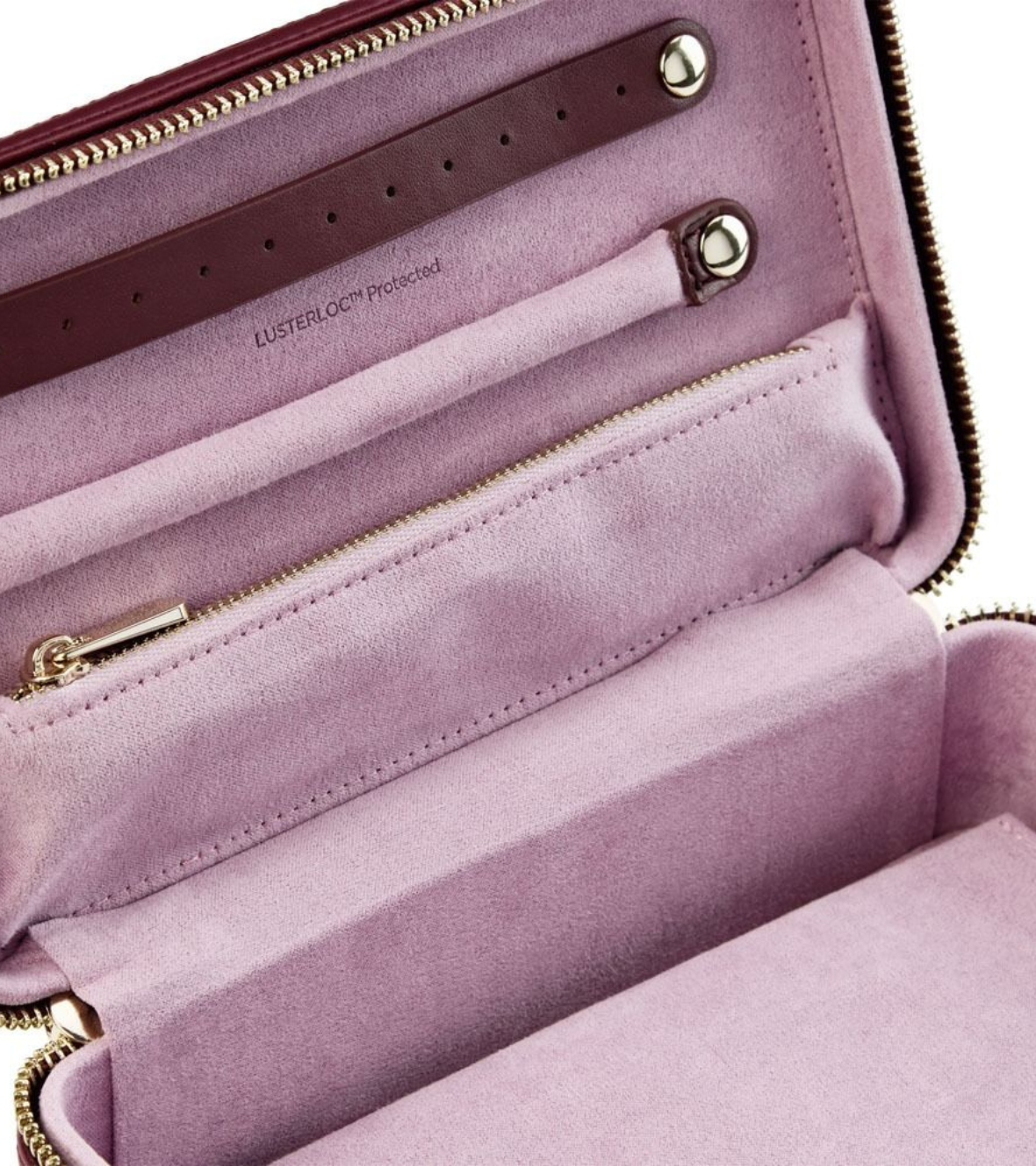 WOLF X LIBERTY Lanthe Medium Jewellery Zip Case - Burgundy