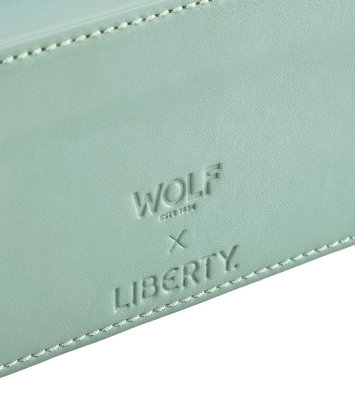 WOLF X LIBERTY Julia Interior Print Medium Jewellery Zip Case - Sage Green