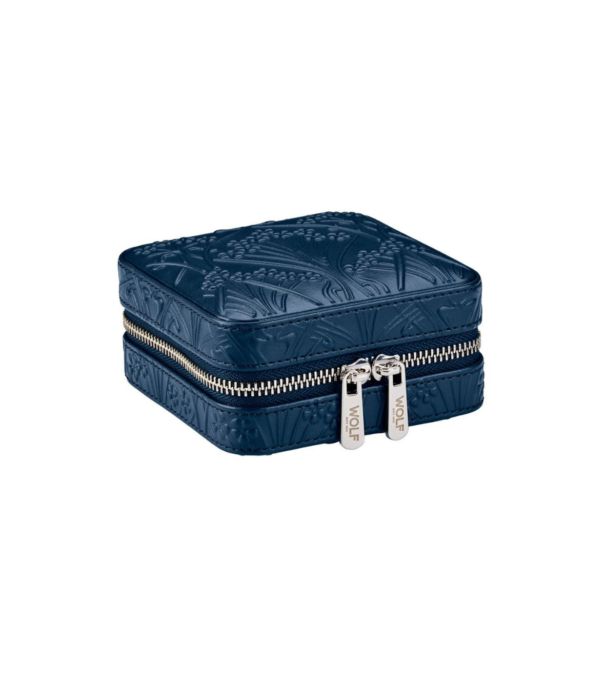 WOLF X LIBERTY All Over Ianthe Small Travel Jewellery Zip Case - Navy