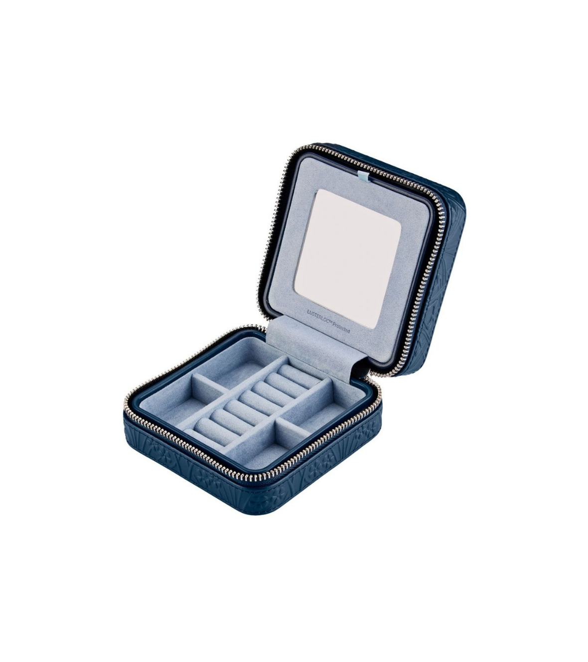 WOLF X LIBERTY All Over Ianthe Small Travel Jewellery Zip Case - Navy