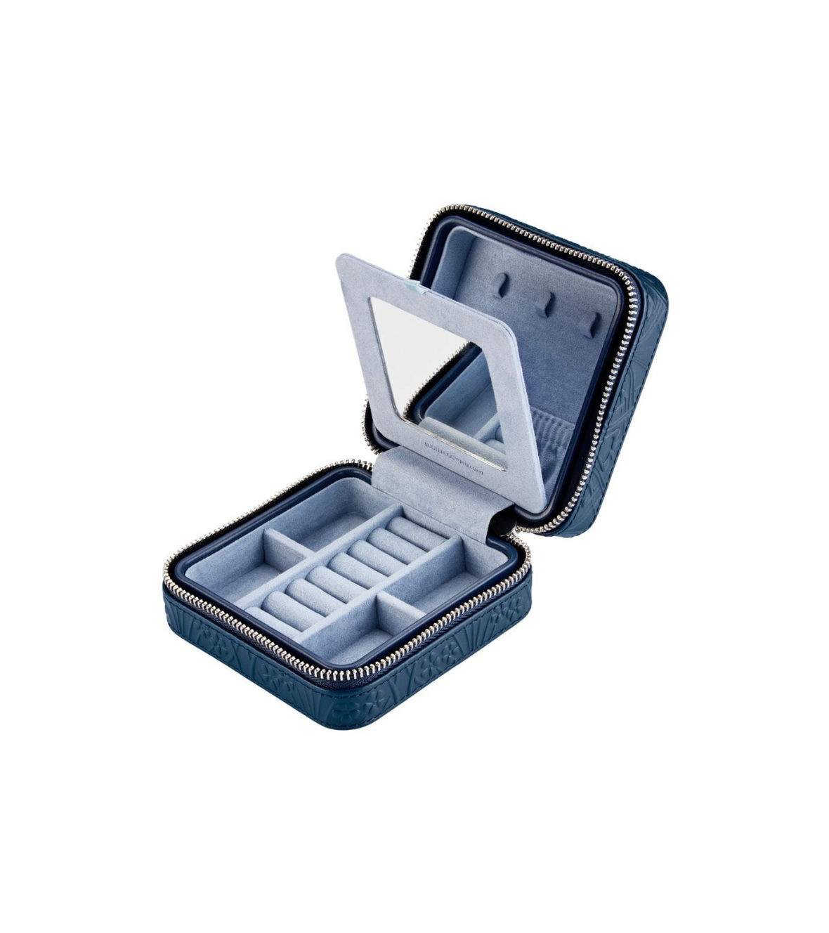 WOLF X LIBERTY All Over Ianthe Small Travel Jewellery Zip Case - Navy