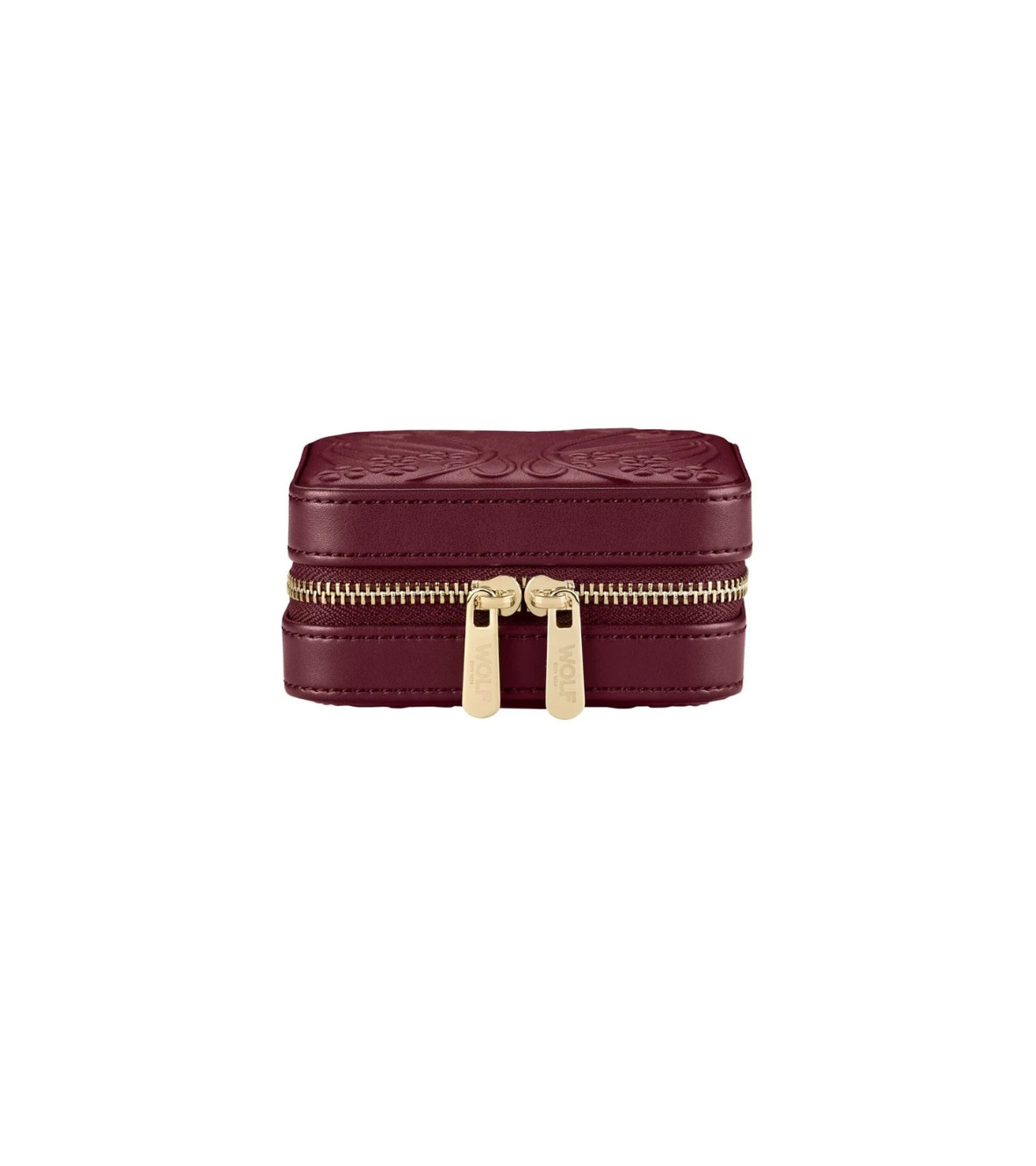 WOLF X LIBERTY Ianthe Small Travel Jewellery Zip Case - Burgundy
