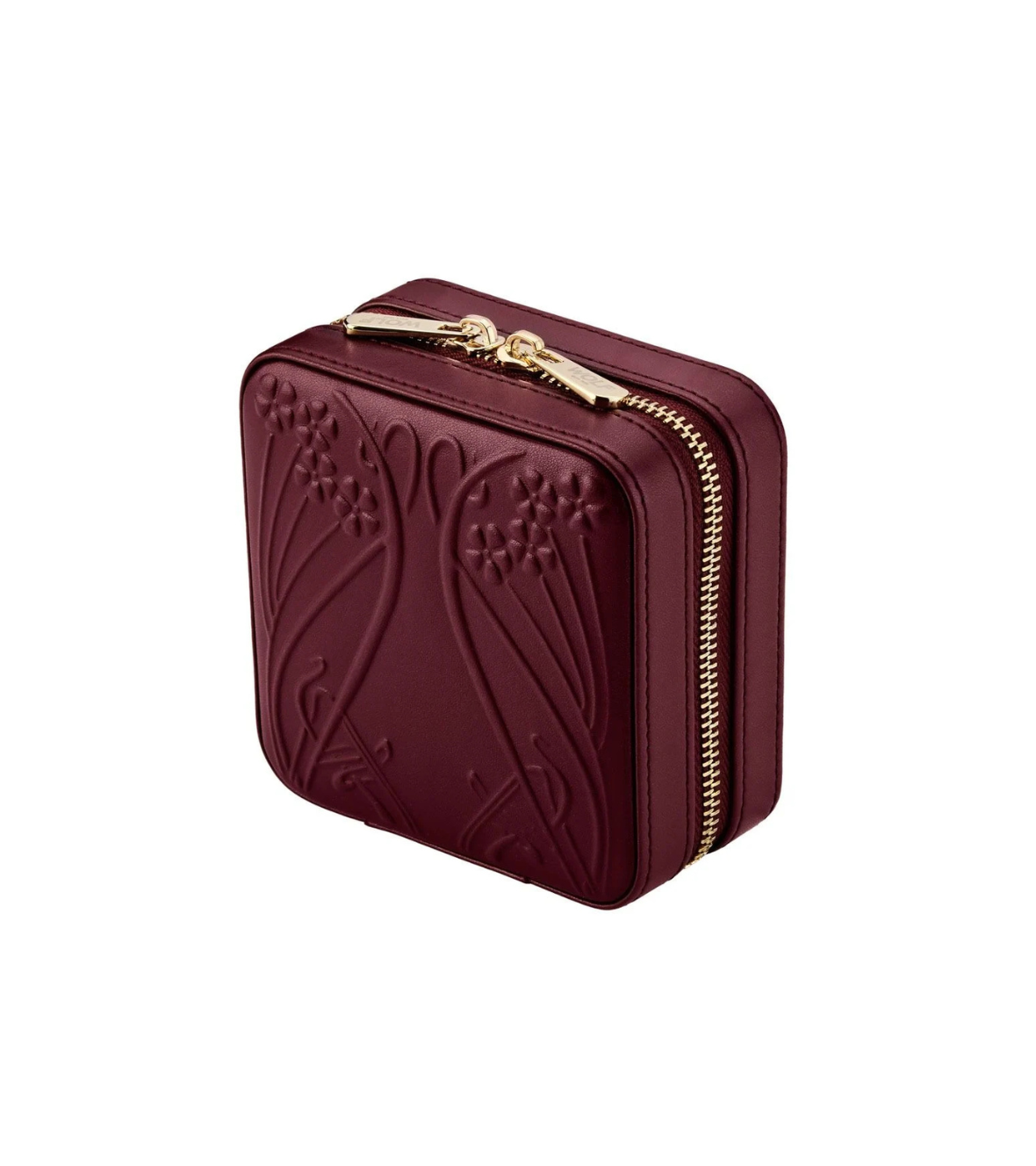 WOLF X LIBERTY Ianthe Small Travel Jewellery Zip Case - Burgundy