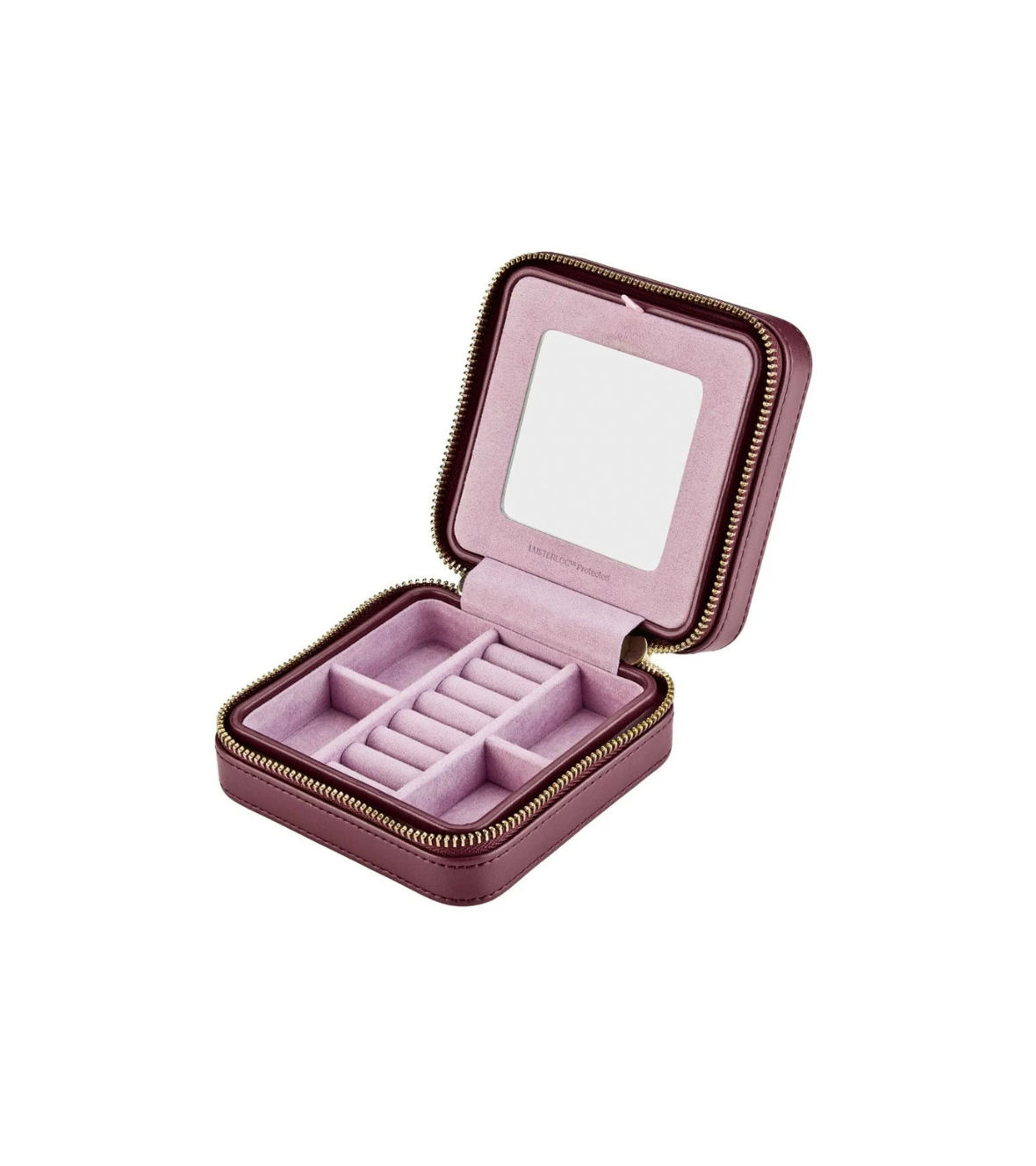 WOLF X LIBERTY Ianthe Small Travel Jewellery Zip Case - Burgundy