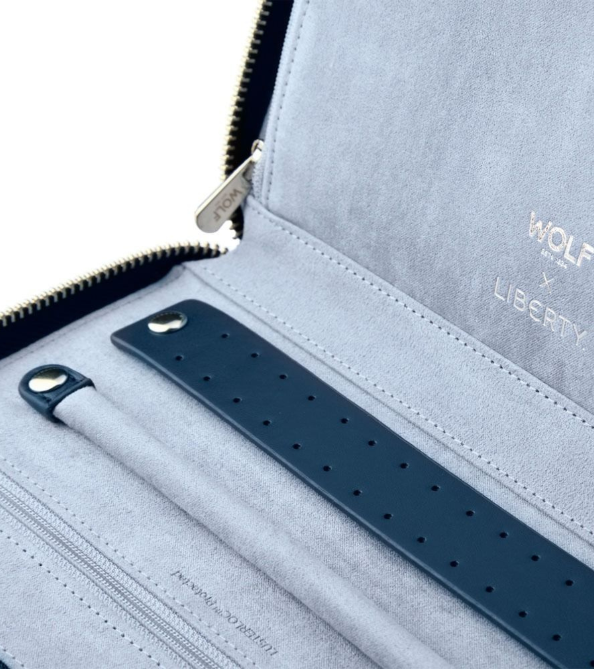 WOLF X LIBERTY All Over Ianthe Travel Jewellery Portfolio - Navy
